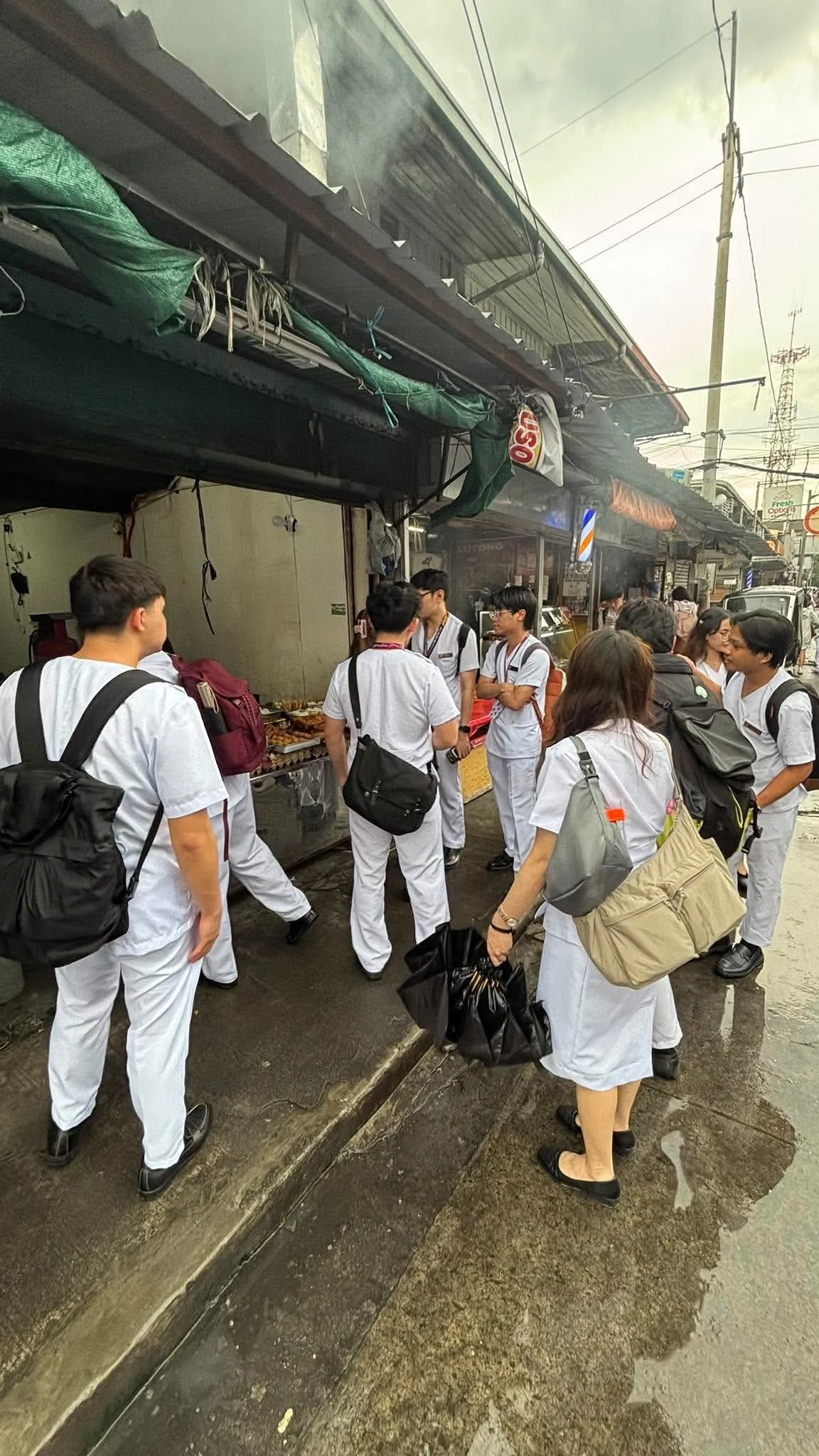 Classmates walking together after class