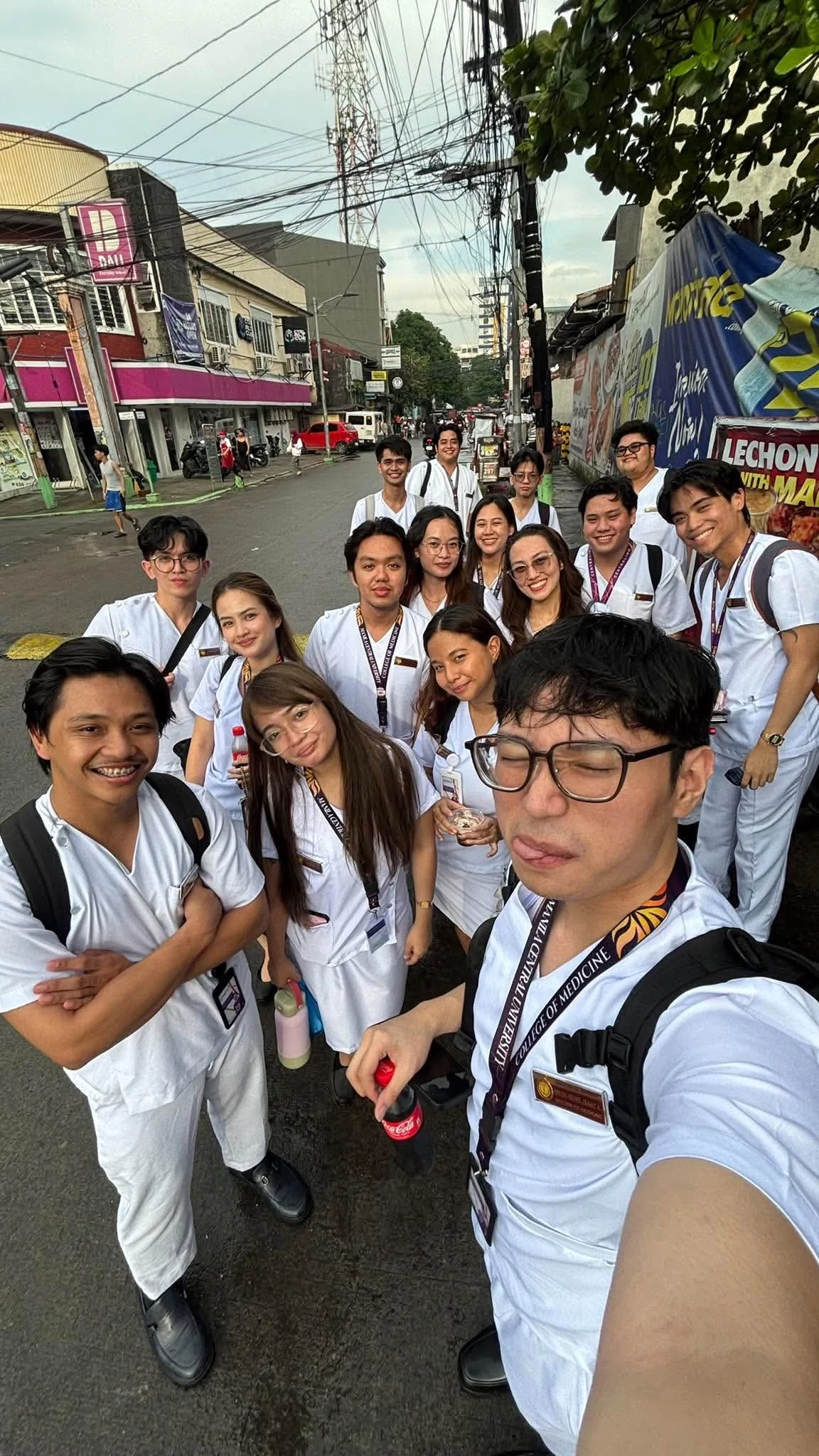 Group selfie with medical school friends