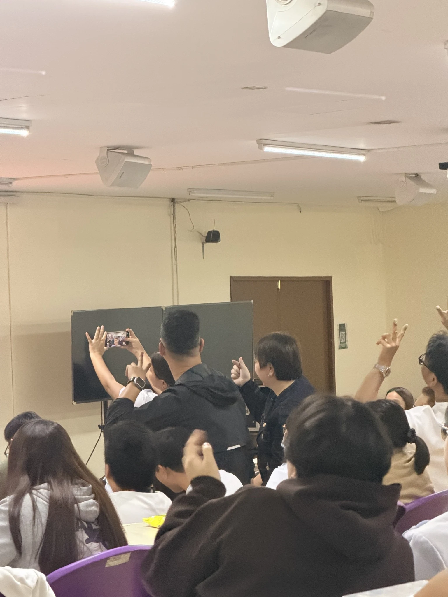 A fun classroom moment with friends