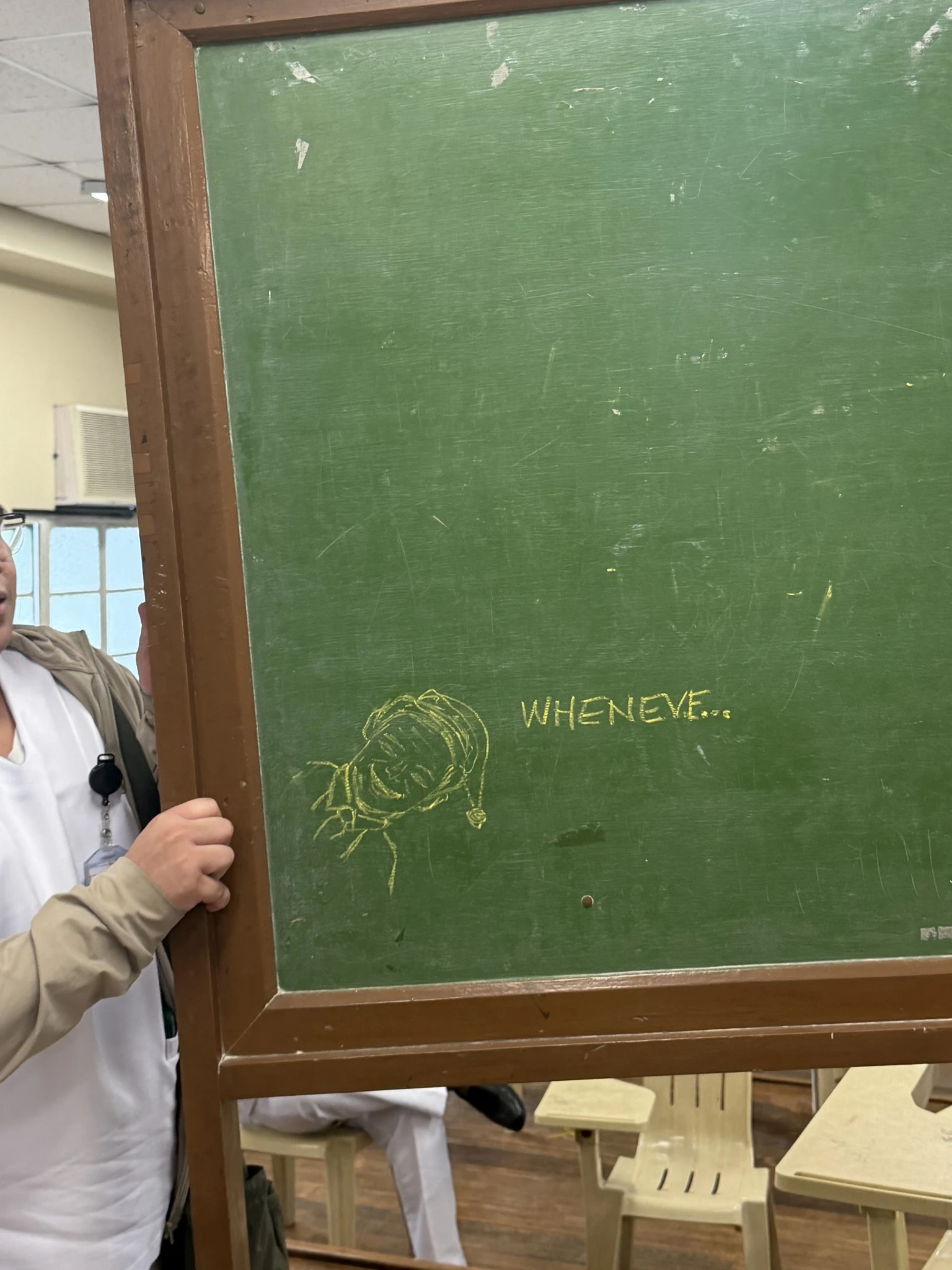 A chalkboard reminder of the holiday season