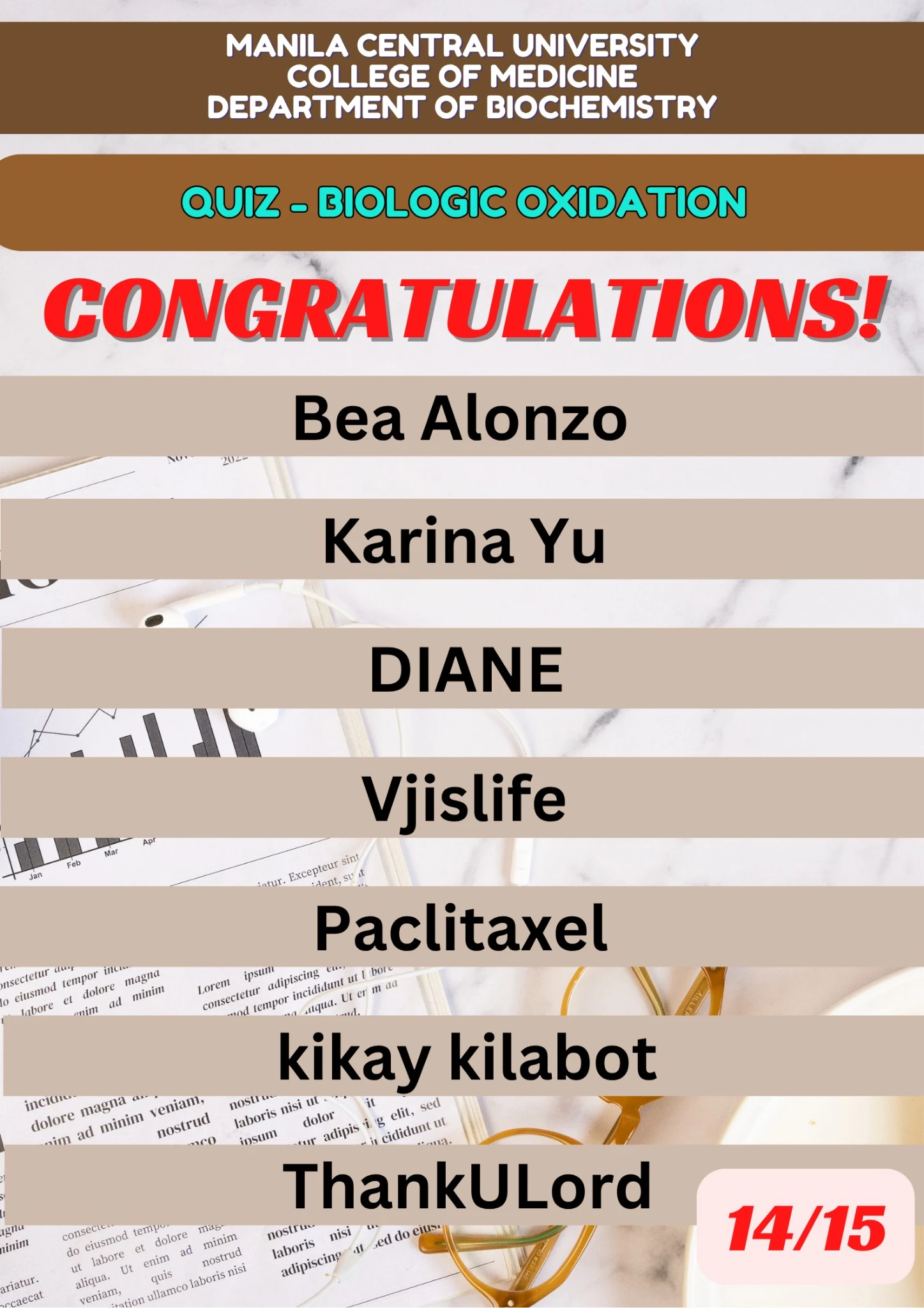 Recognition for the Biologic Oxidation quiz.