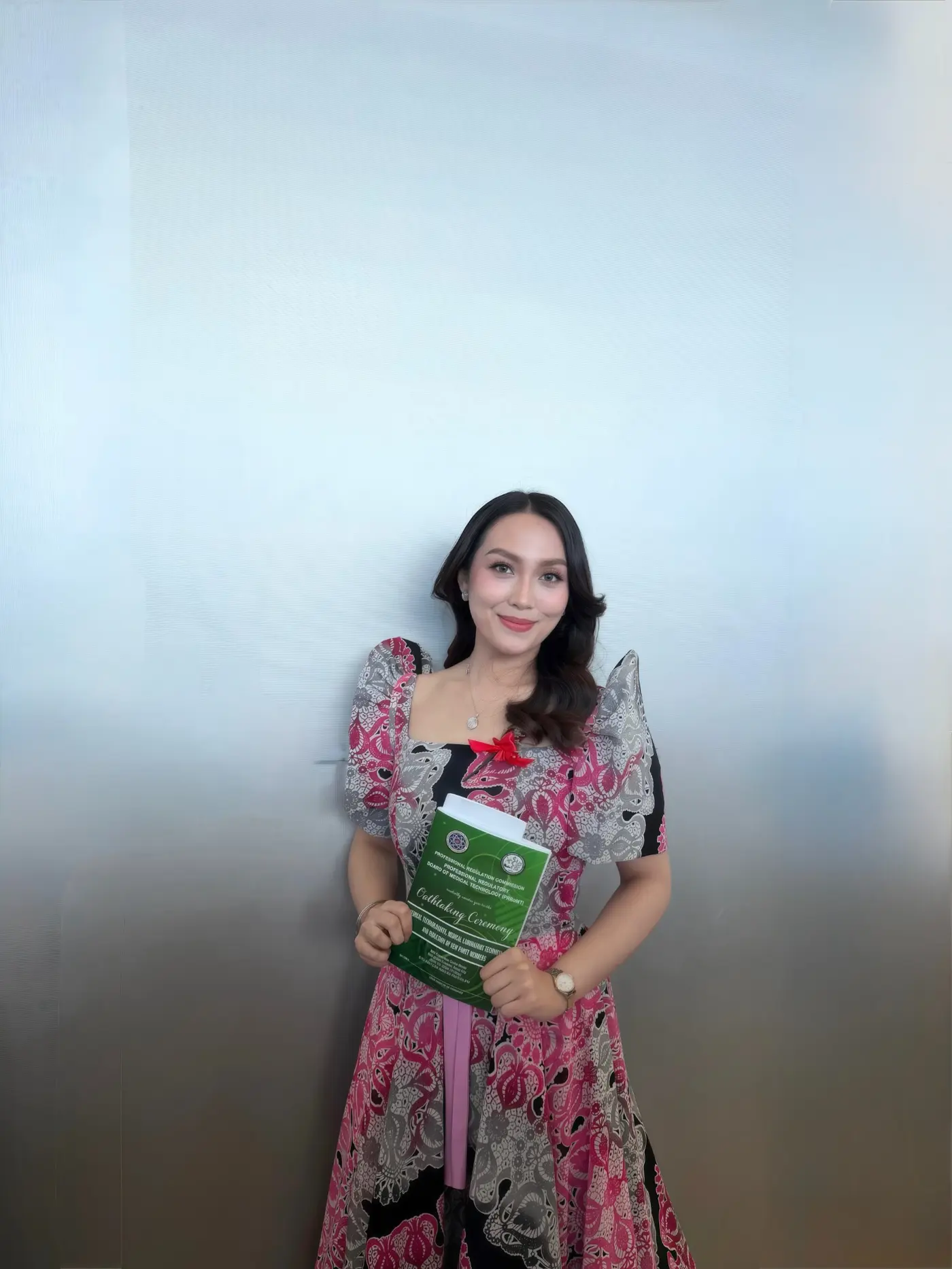 Sophia Salas at her Medical Technologist oath-taking ceremony